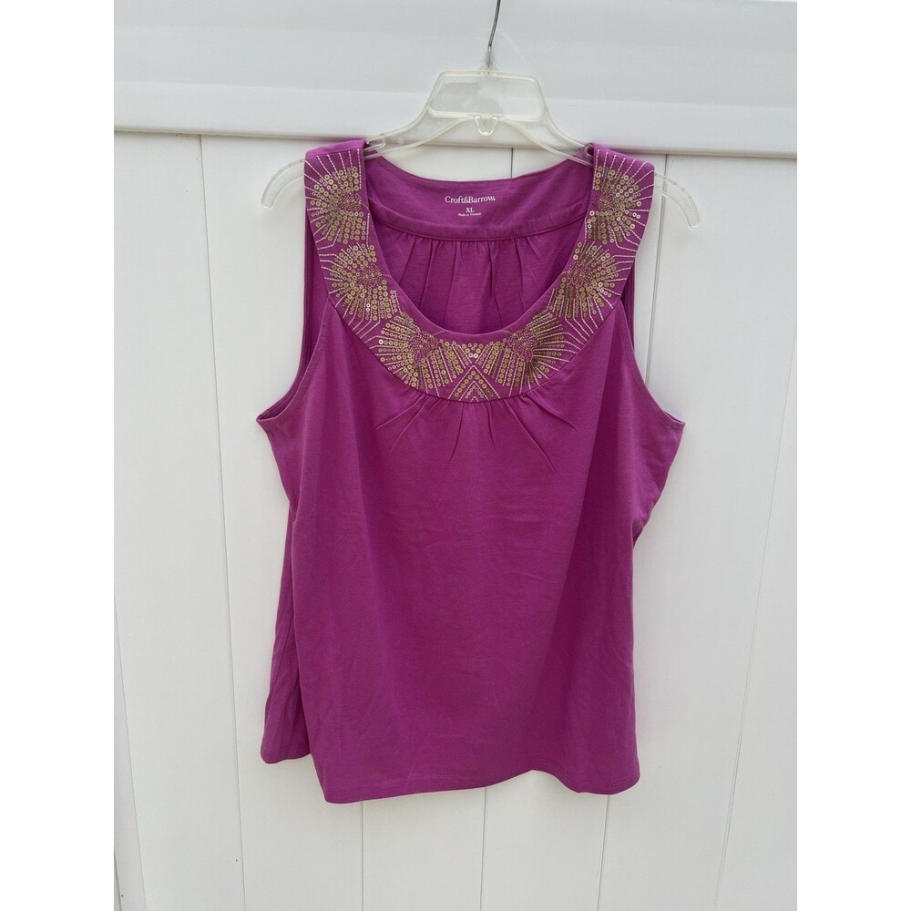 Croft & Barrow Women's Top Size XL Sleeveless Pink